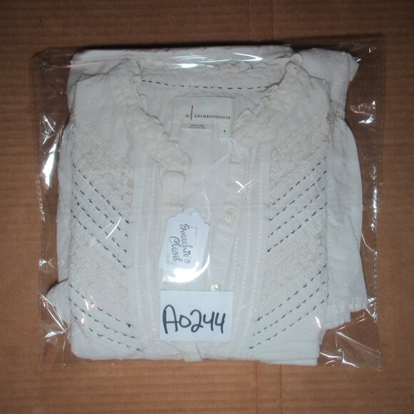 Anthropologie White Swiss Dot Boho Babydoll Dress | Size Small - Picture 14 of 14